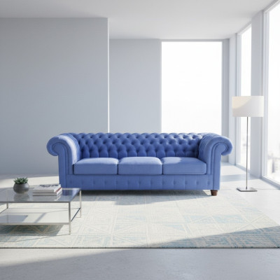 Design Klassiker Chesterfield Big XXL 3 Sitzer Couch Leder Textil Sofas Couchen