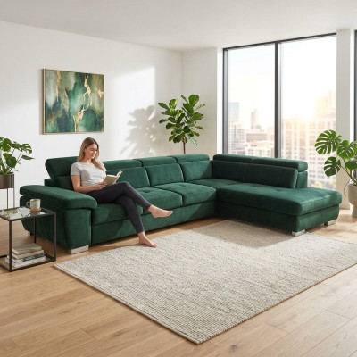 Multifunktion Big Wohnlandschaft U Form Ecksofa Sofa Stoff Couch Polster