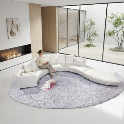Moderne Rund Couch Wohnlandschaft Runde Sofa Polster Eck Garnitur
