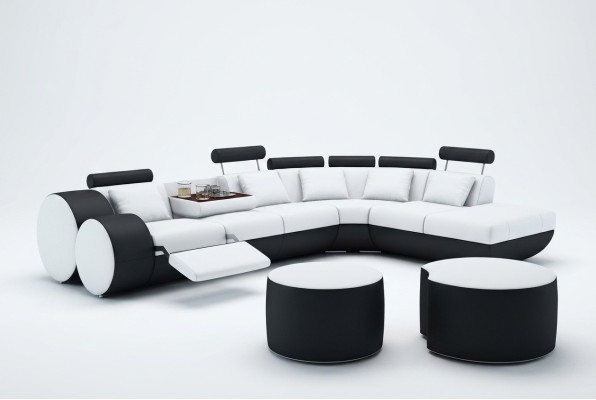 XXL Multifunktions Ledercouch Couch Big Sofa Polster Ecksofa Moderne