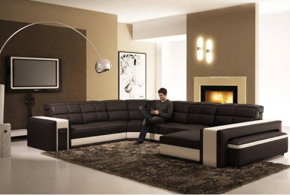 Design Ecken Big Polster Eck Sofa Couch Leder Sofas Garnitur XXL