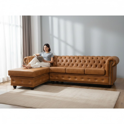 Chesterfield Ledersofa Sofa Couch Ecksofa Leder Sofa Garnitur Polster Ecke Sofas