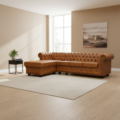Chesterfield Ledersofa Sofa Couch Ecksofa Leder Sofa Garnitur Polster Ecke Sofas