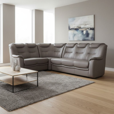 Design Ecksofa Sofa Kassel Leder Couch Polster Sitz Eck Sofas Wohnlandschaft Neu