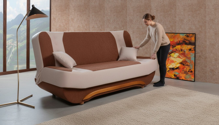 Couch Schlafsofa XXL Textil Big Sofa Couchen 3Sitzer Polster Multifunktion Büro