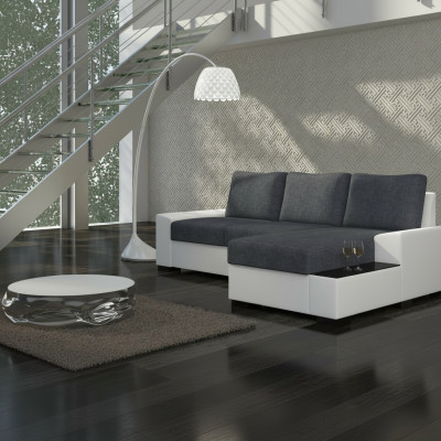 Design Ecksofa Schlafsofa Bettfunktion Sofa Couch Leder Polster Textil Sofas Neu