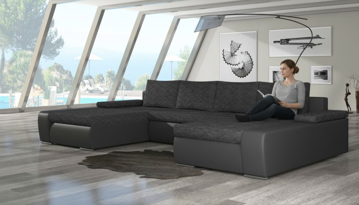 XXL Big Schlafsofa Relax Wohnzimmer Ecksofa Garnitur Polster Couch Eckgarnitur