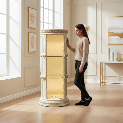 Vitrine Bar Regal Glas Amphore Vase Bodenfase Säule Schrank Vitrinen Regale 1858