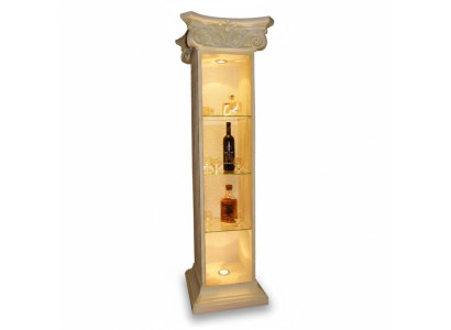 XXL Vitrine Bar Regal Glas Bodenfase Schrank Vitrinen Säule Wohnzimmer 1851 Neu XXL Vitrine Bar Regal Glas Bodenfase Schrank Vitrinen Säule Wohnzimmer 1851 Neu