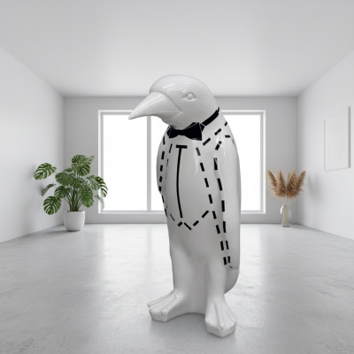 XXL Design 67cm Pinguin Luxus Figur Skulptur Handarbeit Tier Skulpturen Figuren