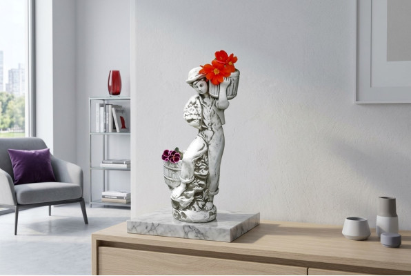 Figur Blumenkübel Weiß Pflanz Kübel Dekoration Figur Blumentöpfe Garten
