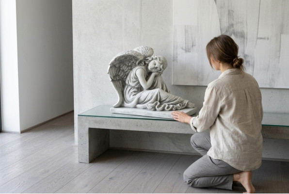 42cm Deko Skulptur Design Figur Statue Garten Figuren Antik Stil Statuen xx