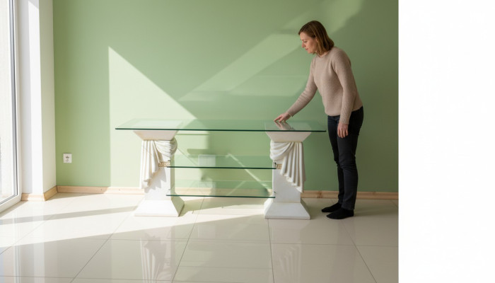 Design Vitrine Regal Glas Säule Schrank Vitrinen Regale Schrank Wohnzimmer 1861