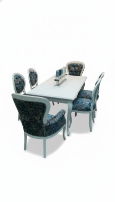6x Stuhl Set Sessel Sitz Polster Garnitur Chesterfield Designer Stühle Lehn