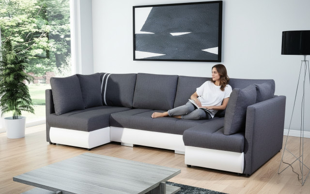 XXL Wohnlandschaft Sofa Couch Polster Garnitur Ecke Designer U-Form Ecksofa Neu