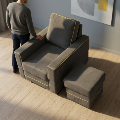 Sofa 1 Sitzer Couch Designer Textil Sofas Polster Neu Moderner Sessel