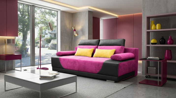Schlafsofa Stoff Neu Garnitur Bettfunktion 3 Sitz Sofa Couch Textil Polster