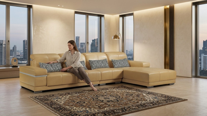 Couch Eck Sofa Leder Sitz Polster Garnitur Wohn Zimmer Landschaft Sofas