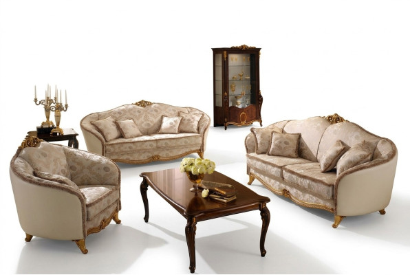 Luxus Klasse 2+1+1 Italienische Möbel Sofagarnitur Couch Sofa arredoclassic