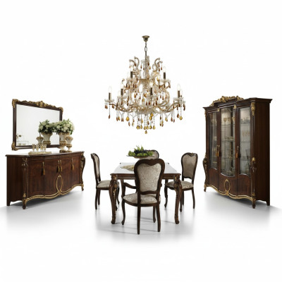 arredoclassic™ Luxus Klasse Möbel Esszimmer Vitrine Tisch Kommode 8tlg.
