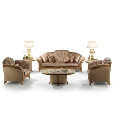 Sofagarnitur Sofa Couch 3 + 3 Wohnzimmer Designer Möbel Classisch Barock
