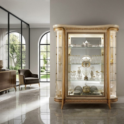 VITRINE Schrank Glasschrank Designer Möbel Barock Rokoko Deko Jugendstil