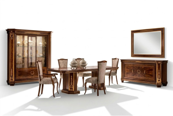 Möbel Tisch + 6x Stuhl Sets Esszimmer Garnitur Holz Komplett Barock