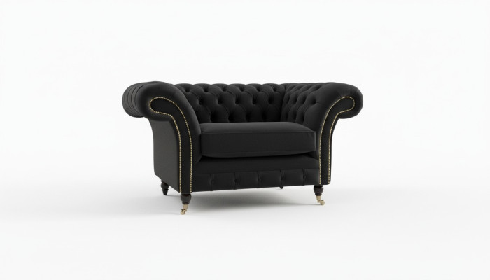 Chesterfield Sessel Fernseh Couch 1 Sitzer Sofa Textil Stoff Couchen Polster #5