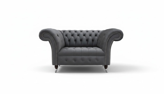 Chesterfield Design Sofa 1 Sitzer Couch Polster Luxus Klassische Textil Couchen