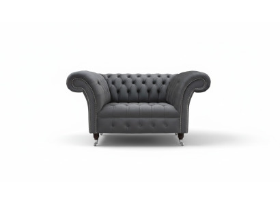 Chesterfield Design Sofa 1 Sitzer Couch Polster Luxus Klassische Textil Couchen
