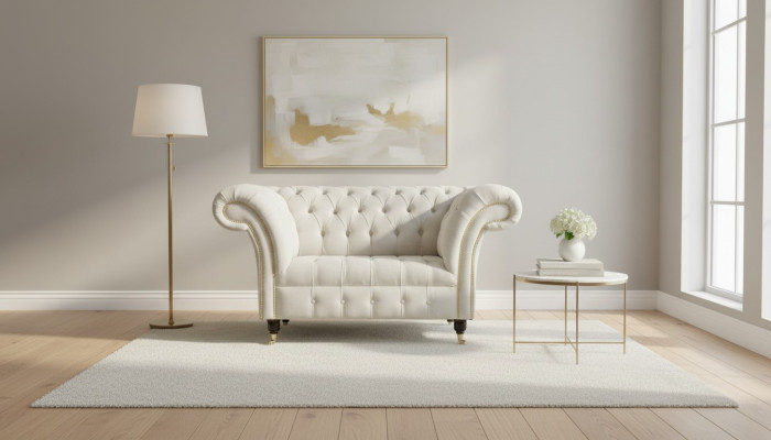 Chesterfield Design Sofa Sessel Couch Polster Luxus Textil Couchen 1 Sitzer #112