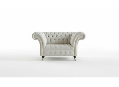 Chesterfield Design Sofa Sessel Couch Polster Luxus Textil Couchen 1 Sitzer #112
