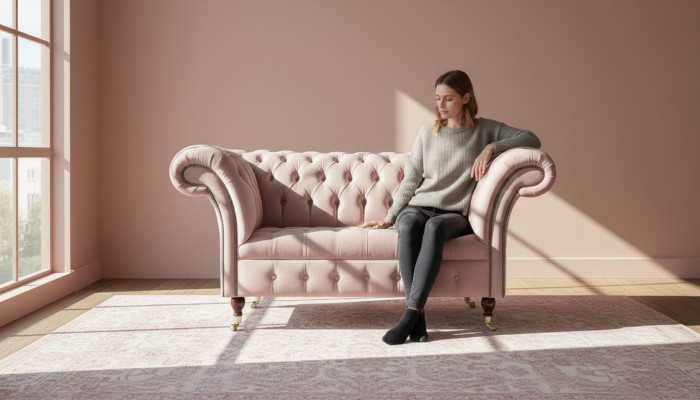 Chesterfield Design Sofa Sessel Couch Polster Luxus Textil Couchen 1 Sitzer #133