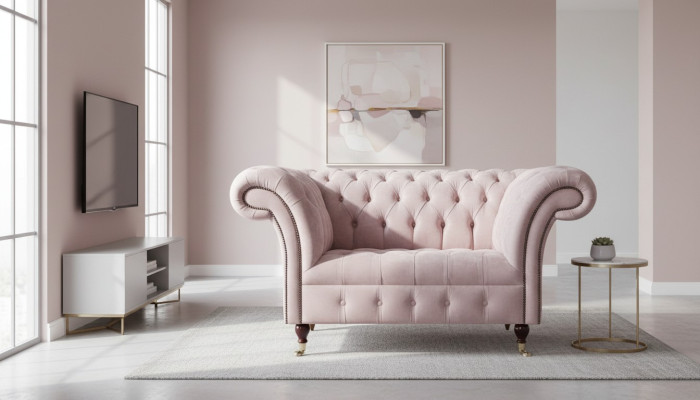 Chesterfield Design Sofa Sessel Couch Polster Luxus Textil Couchen 1 Sitzer #133