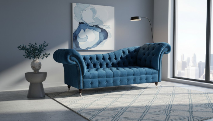Chaiselounge Bank Sitz Liege Lounge Barock Rokoko Jugendstil klassisch Blaue Neu