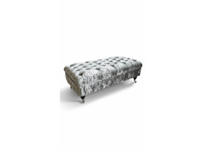 Chesterfield Textil  Hocker XXL Big Fußhocker Polster Sofas Bank Luxus Stoff