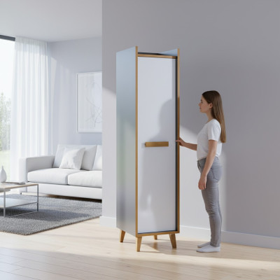 Hochschrank 1 türiger Mehrzweck Schrank Schubladen Wohnzimmer Regal Vitrine Neu