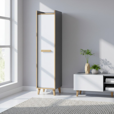 Hochschrank 1 türiger Mehrzweck Schrank Schubladen Wohnzimmer Regal Vitrine Neu