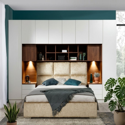 Schlafzimmer Bett Kleiderschrank Betten Bettgestell Polsterbett Bettrahmen Neu