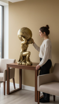 Antik Stil Klassischer Globus Atlas Minibar Bar Wein Regal Statue Skulptur Deko