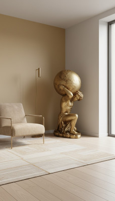 Antik Stil Klassischer Globus Atlas Minibar Bar Wein Regal Statue Skulptur Deko