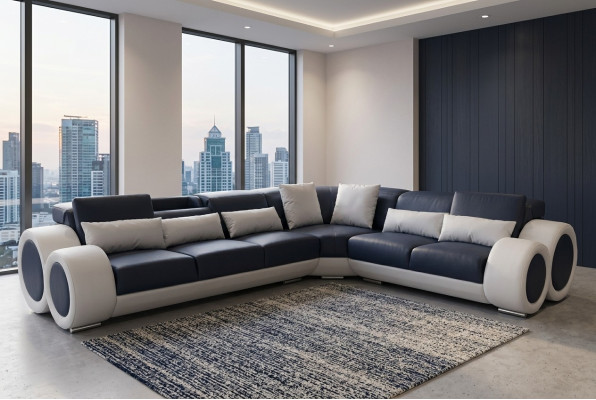 Design Eck Couch Polster Sofa Leder Sitz Garnitur Moderne Couchen Sofas