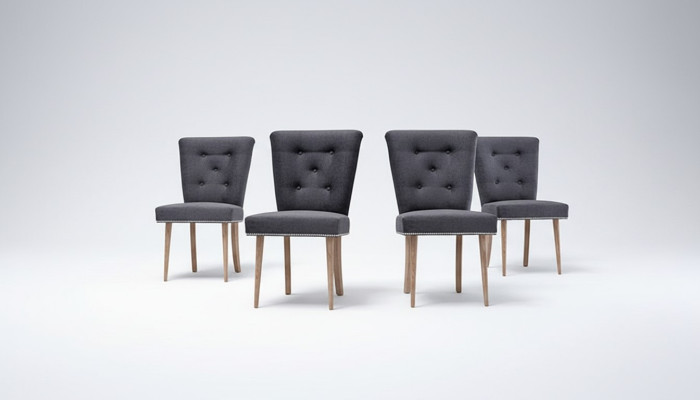 Chesterfield Stuhl Set Gruppe 6x Lehnstühle Polster Sitzgruppe