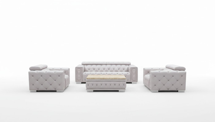 Couch Set Garnitur Polster Leder Design Chesterfield Sofagarnitur 3+2 Sitzer Neu