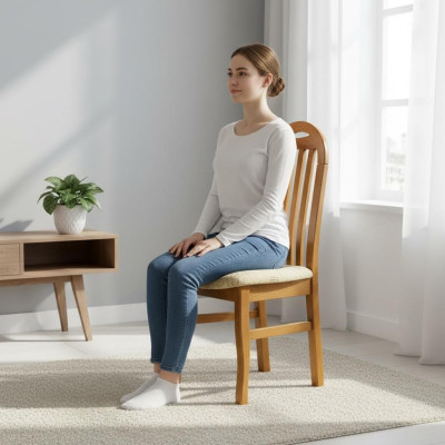 Stuhl 2x Stühle Gruppe Set Wohn Esszimmer Garnitur Holz Landhaus Stil Textil