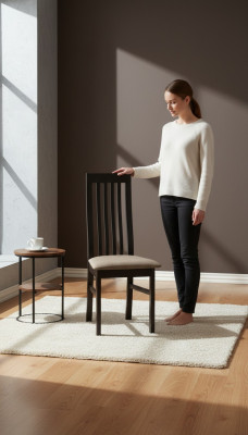 Esszimmer Gruppe Stuhl Garnitur 4x Stühle Lehn Stuhl Sitz Polster Massiv