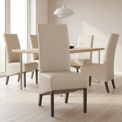 Design Stuhl 4x Sessel Stühle Set Gruppe 100% Leder Neu Esszimmer