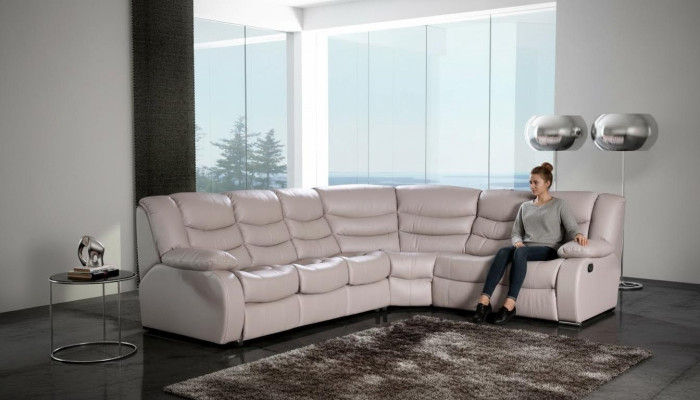  Ecksofa Wohnlandschaft Polster Eck Sofa Couch Garnitur Sitz Modern Leder