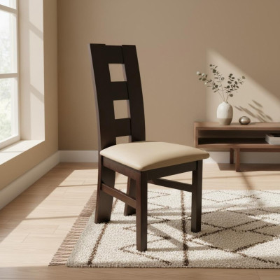 Design Lehnstuhl Sessel Holz Stoff Polster Esszimmer Leder Gastro Stuhl
