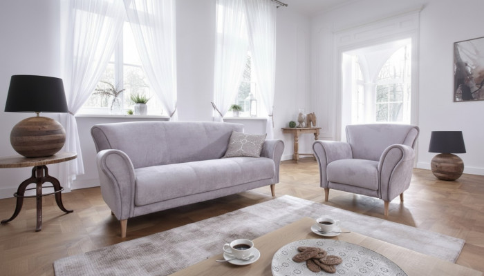 Sofagarnitur 3+1 Sitzer Sofas Couch Polster Garnitur Klassische Couchen Stoff